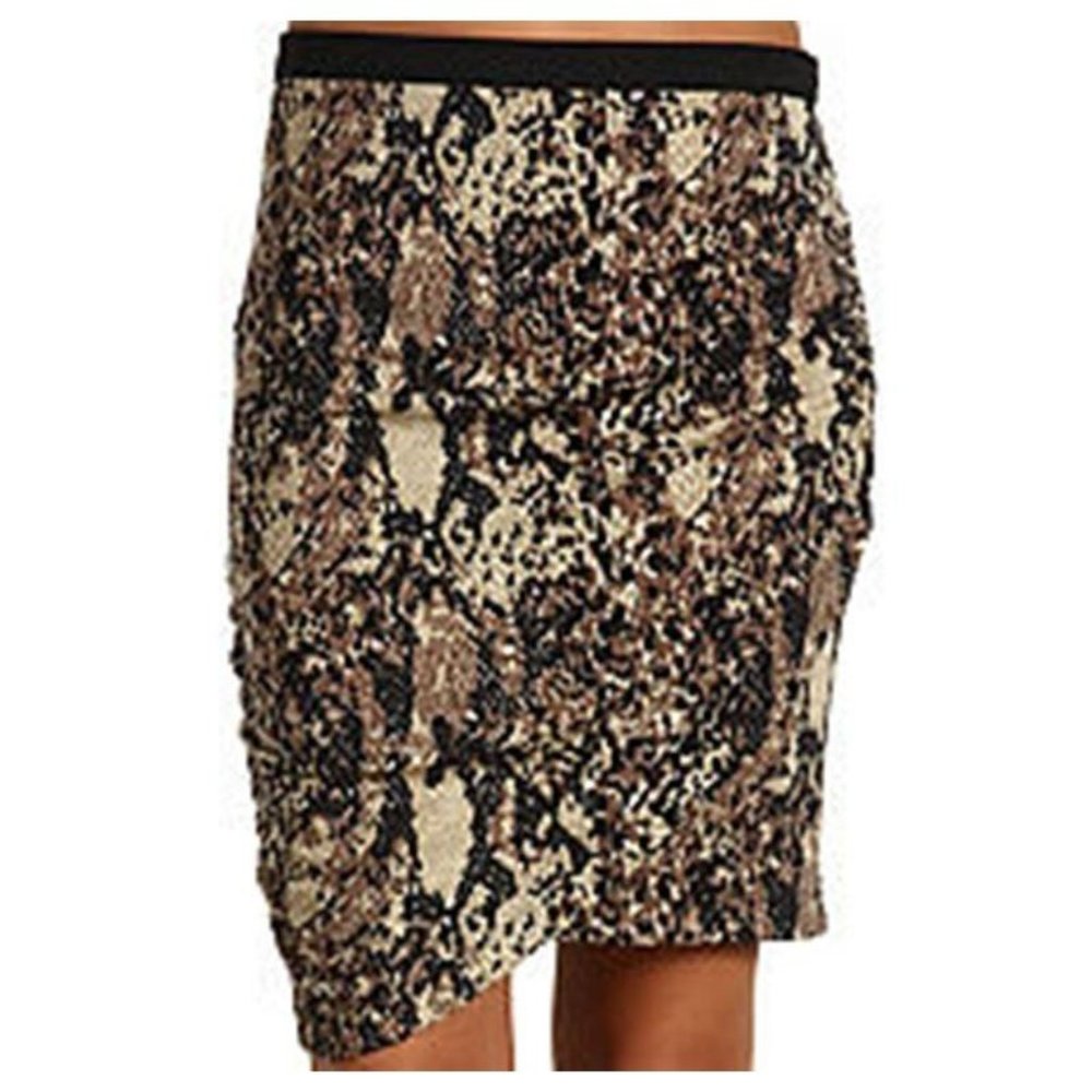 KENNETH COLE New York ANIMAL Snake PRINT Ealstic WAISTBAND Skirt ( M )